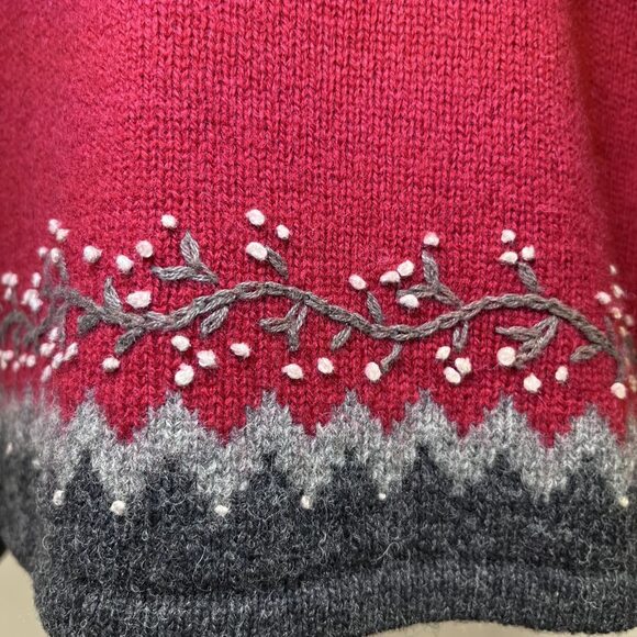 Woolrich V neck pullover sweater wool red womens XL - Picture 7 of 12